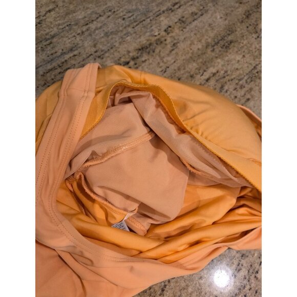 Old Navy Women Wrap-Front Swimsuit Swim Dress Side-Tie Sarong Style M Orange - Picture 9 of 11